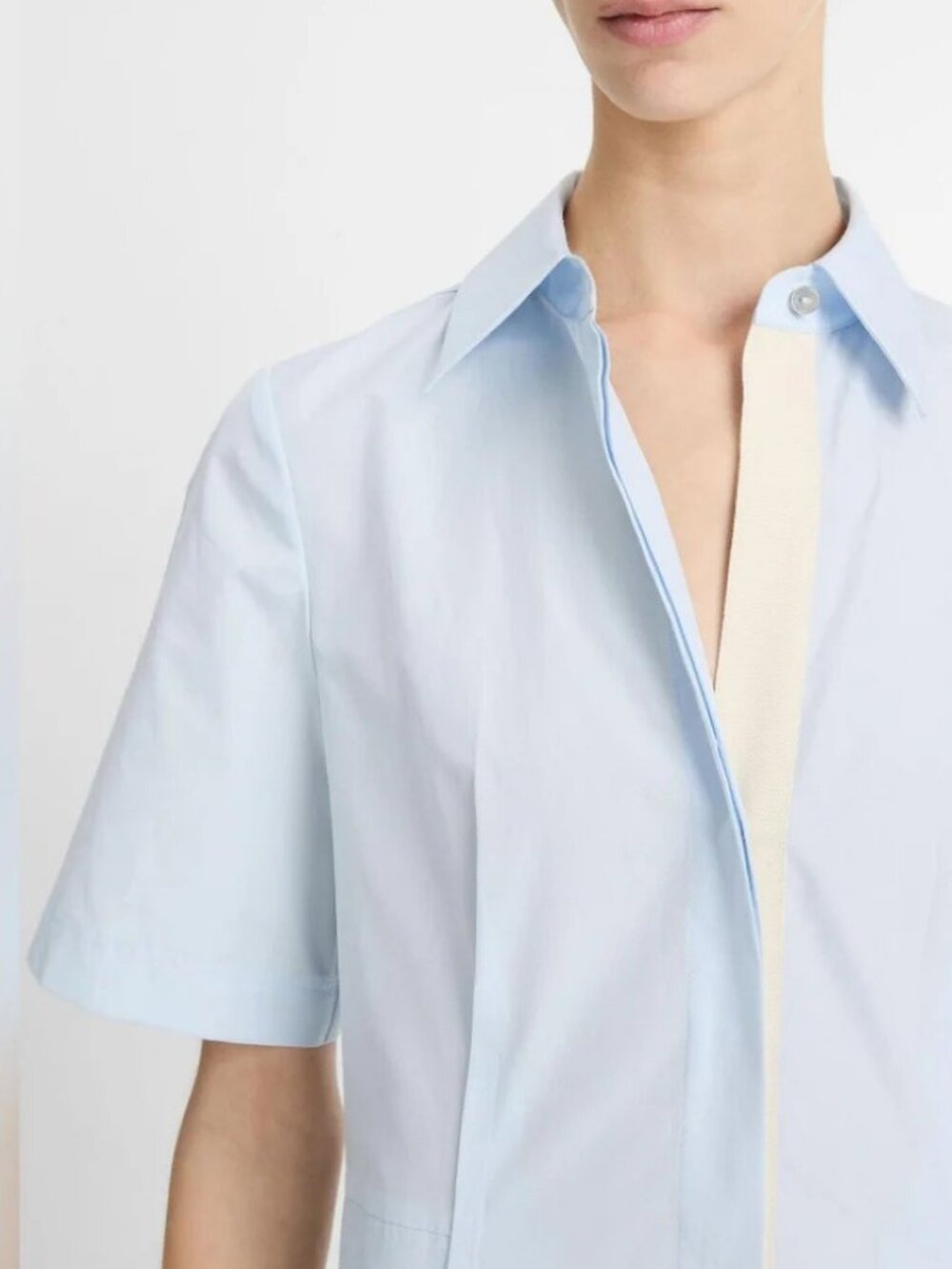 ✨Vince Canvas Tape Shirtdress Sky Mist Small NWT - Picture 3 of 7